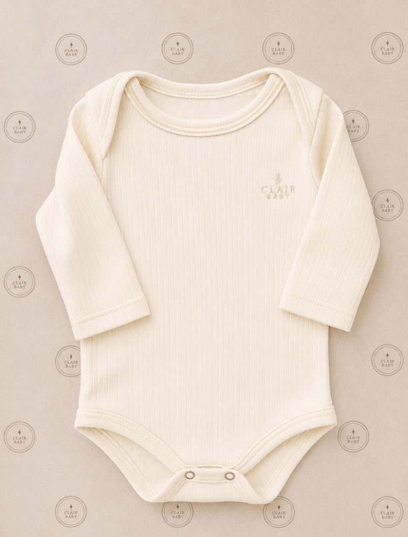 Body off-white de manga longa Clair Baby
